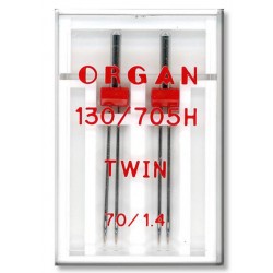 Machine Needles ORGAN TWIN 130/705 H - 70 (1,4) - 2pcs/plastic box (ref.5102041)