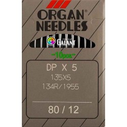Industrial Machine Needles ORGAN DPx5 - 80/12 - 10pcs/card