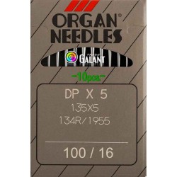 Industrial Machine Needles ORGAN DPx5 - 100/16 - 10pcs/card