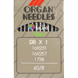 Industrial Machine Needles ORGAN DBx1 - 60/8 - 10pcs/card