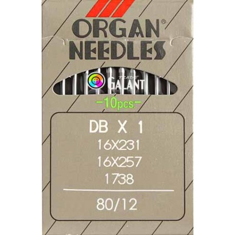 Industrial Machine Needles ORGAN DBx1 - 80/12 - 10pcs/card