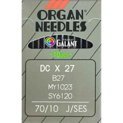 Industrial Machine Needles ORGAN DCx27 SES (B27 SES) - 070/10 - 10pcs/card