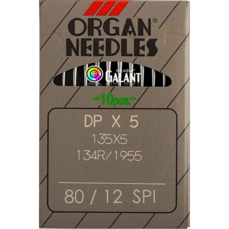 Industrial Machine Needles ORGAN DPx5 SPI - 80/12 - 10pcs/card