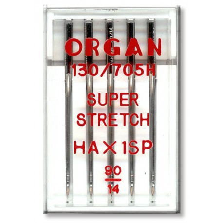 Machine Needles ORGAN SUPER STRETCH 130/705H - 90 - 5pcs/plastic