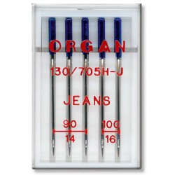 Machine Needles ORGAN JEANS ASSORT 130/705H - Assort - 5pcs/plastic box